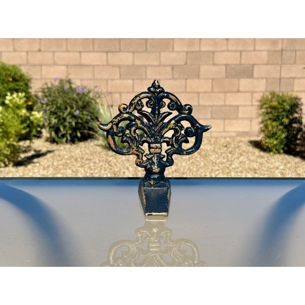Art Nouveau Decorative Cast Iron Door Stopper Wedge Antique Bronze Floor Stop